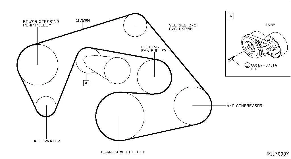 2005 nissan pathfinder belt diagram