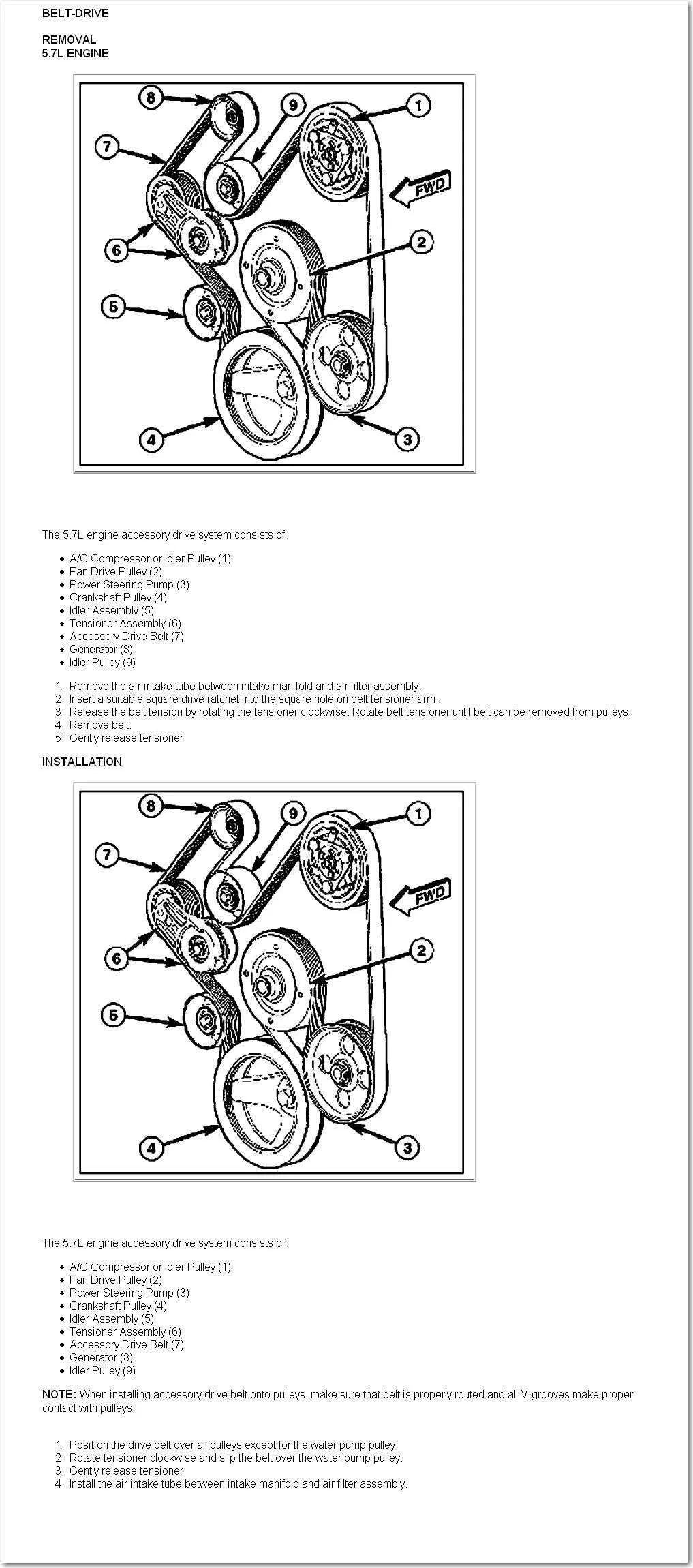 2007 5.7 hemi belt diagram