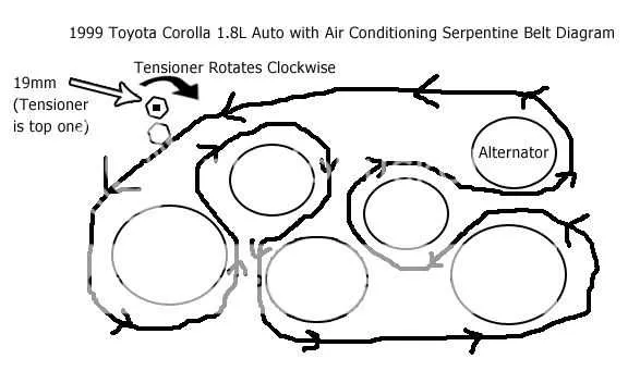 2014 toyota corolla serpentine belt diagram