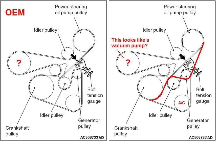 2014 mitsubishi lancer serpentine belt diagram