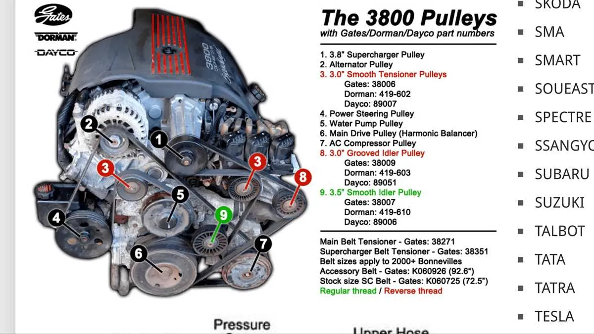3800 supercharged belt diagram
