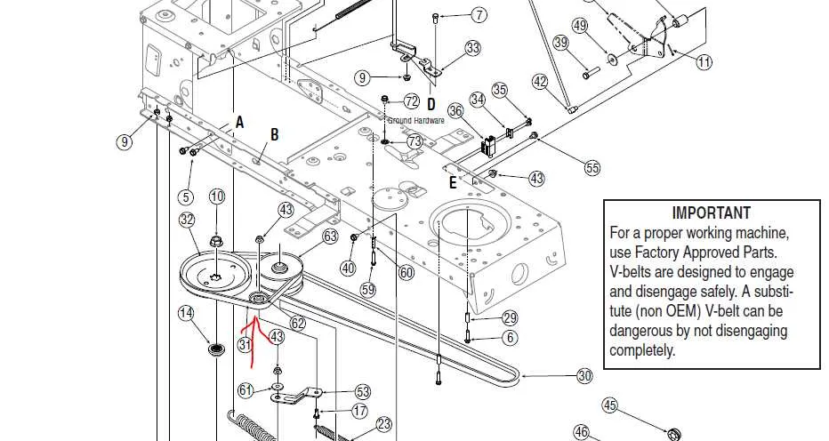 42 Inch Troy Bilt Bronco Drive Belt Diagram