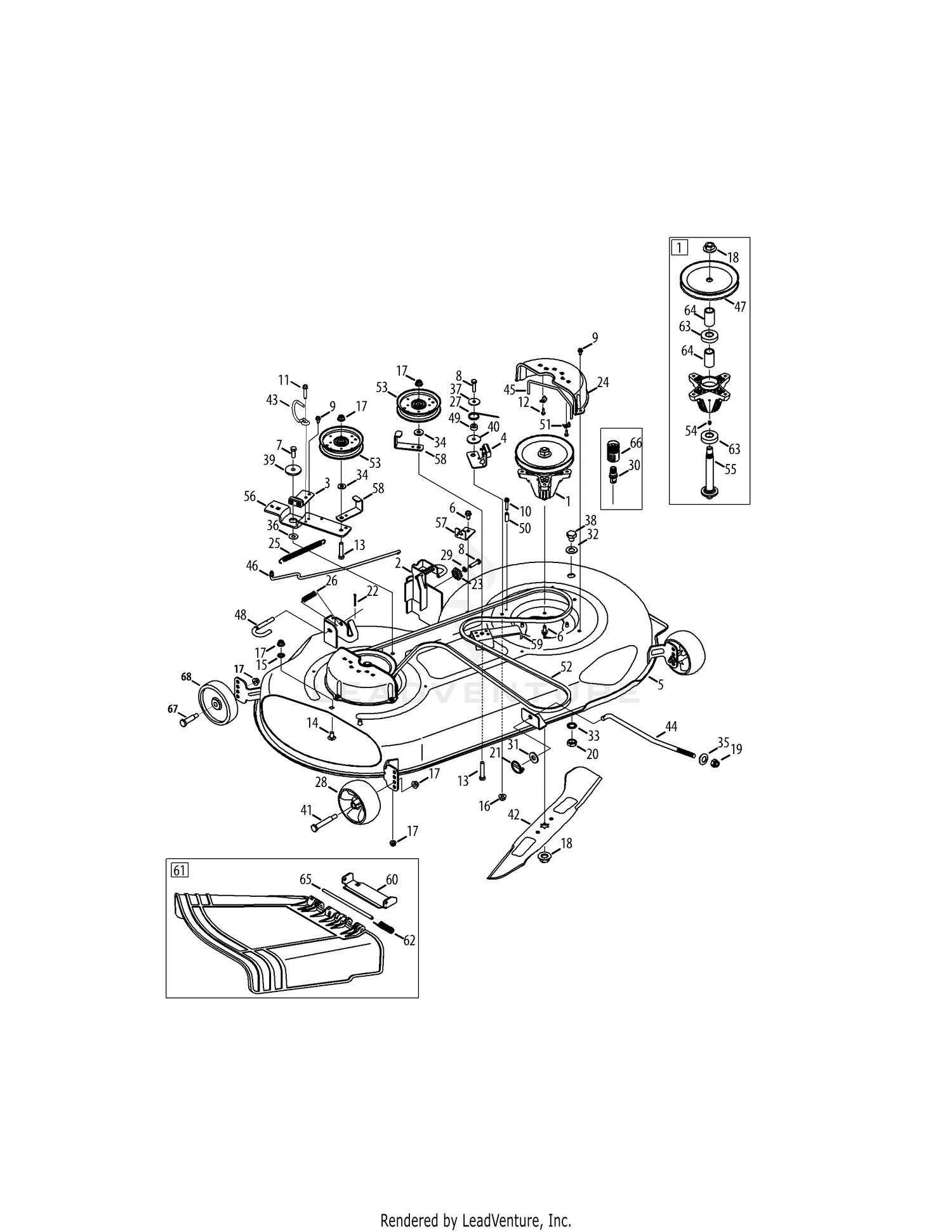 46 inch mtd mower deck belt diagram