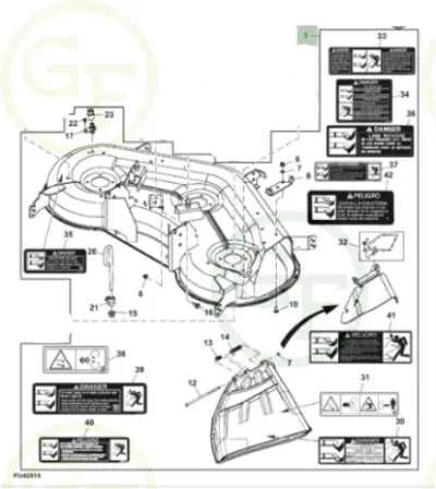 48 in john deere belt diagram