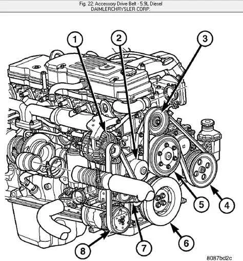 6.7 cummins serpentine belt diagram
