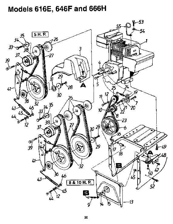 belt diagram on yard machines snowblower