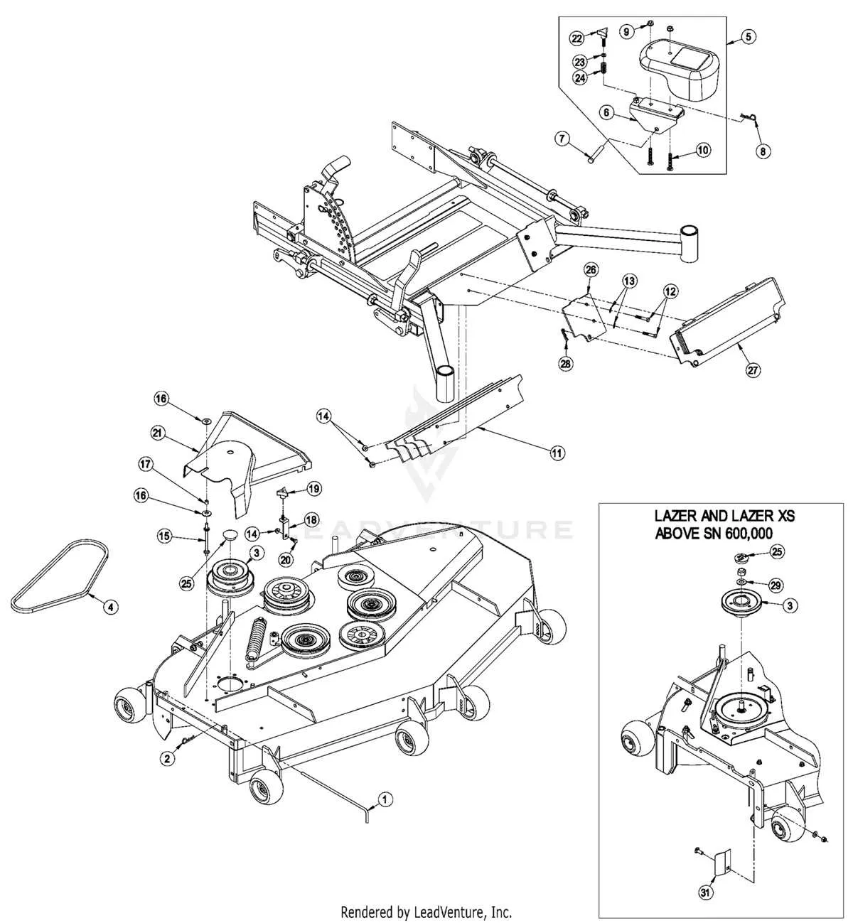 exmark 60 deck belt diagram