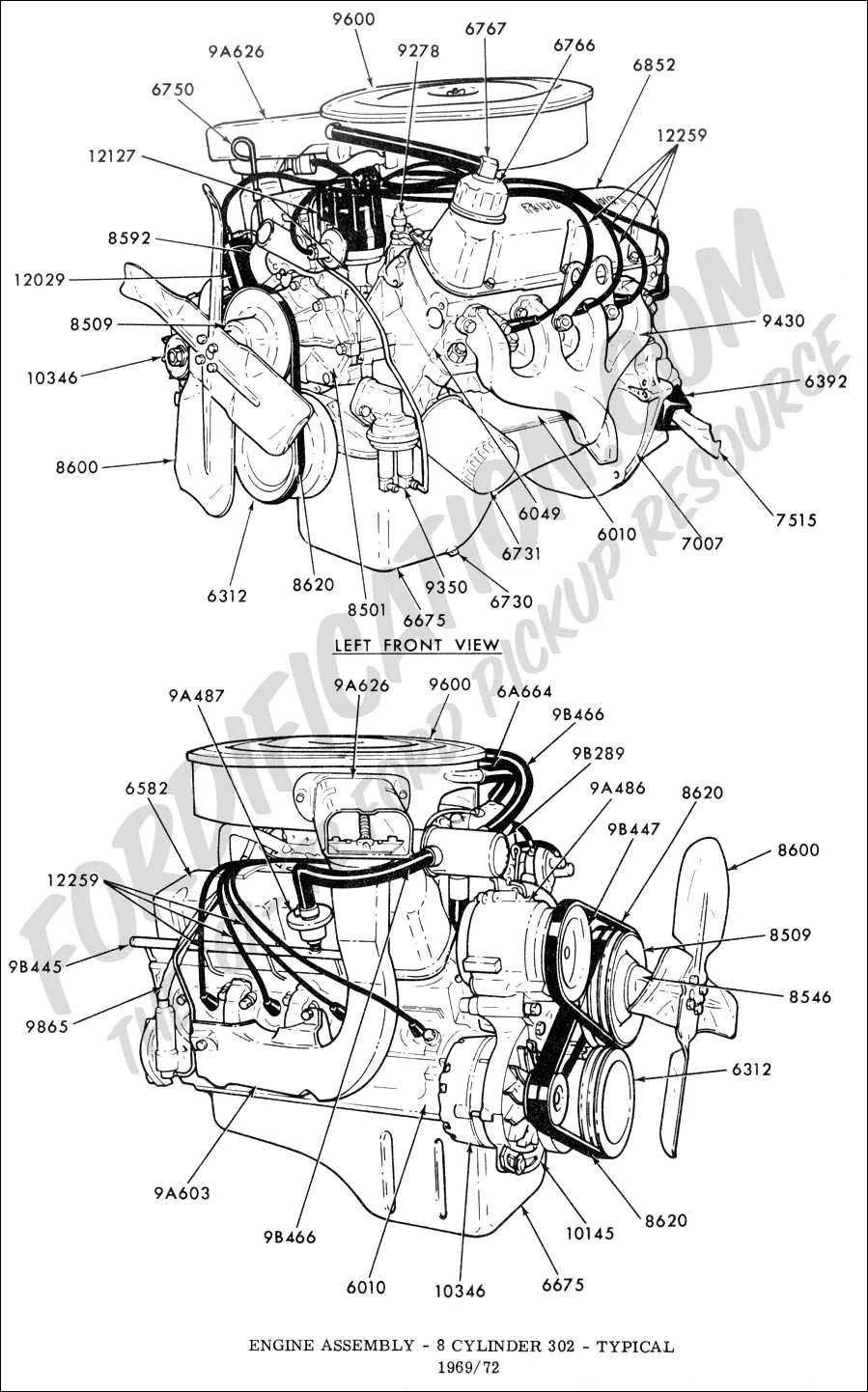 ford 302 belt diagram