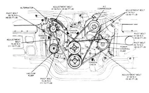 Ford 302 V Belt Routing Diagram and Layout Guide
