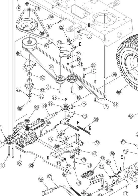 gravely zt 42 drive belt diagram