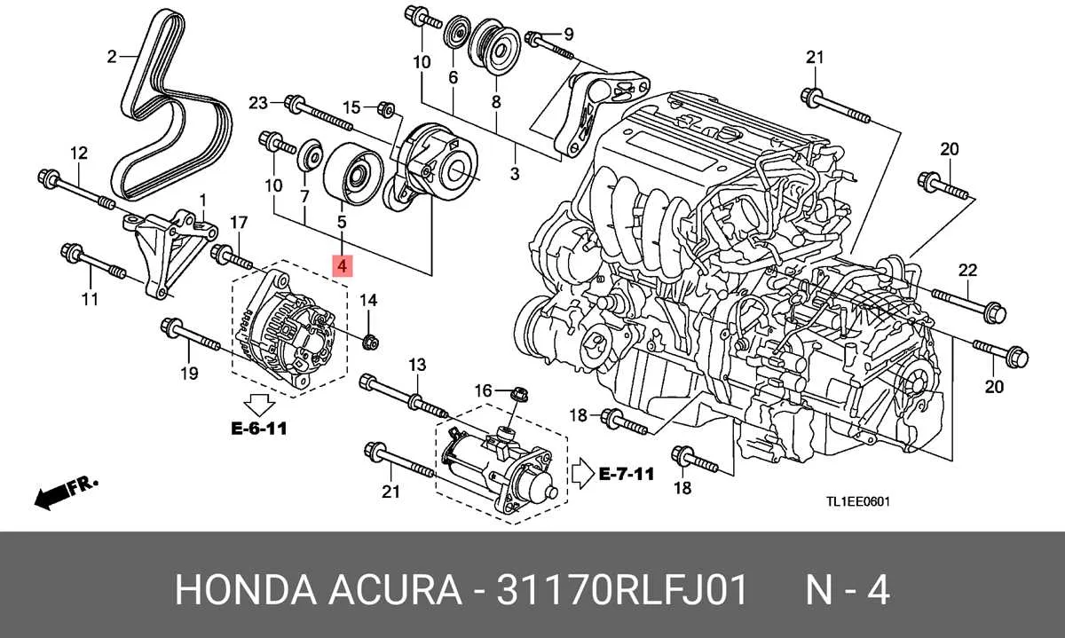 honda 2.4 belt diagram