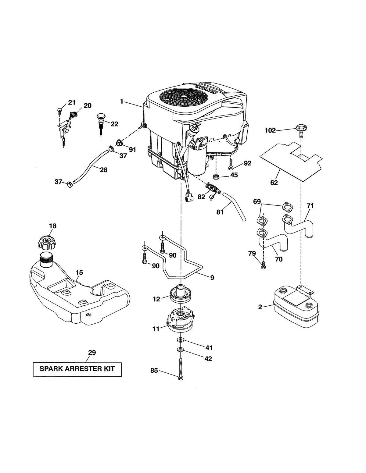 husqvarna lgt2654 deck belt diagram