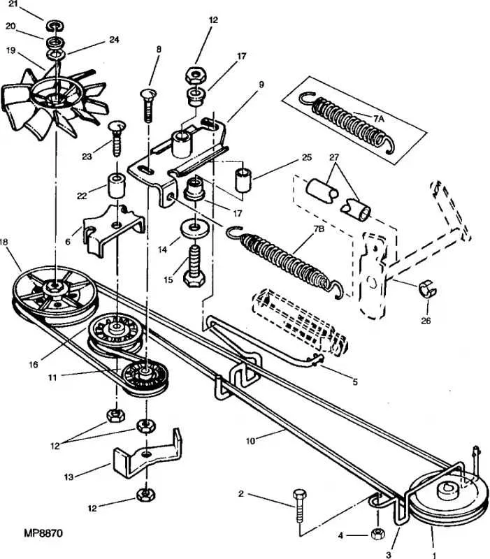 john deere lx176 drive belt diagram
