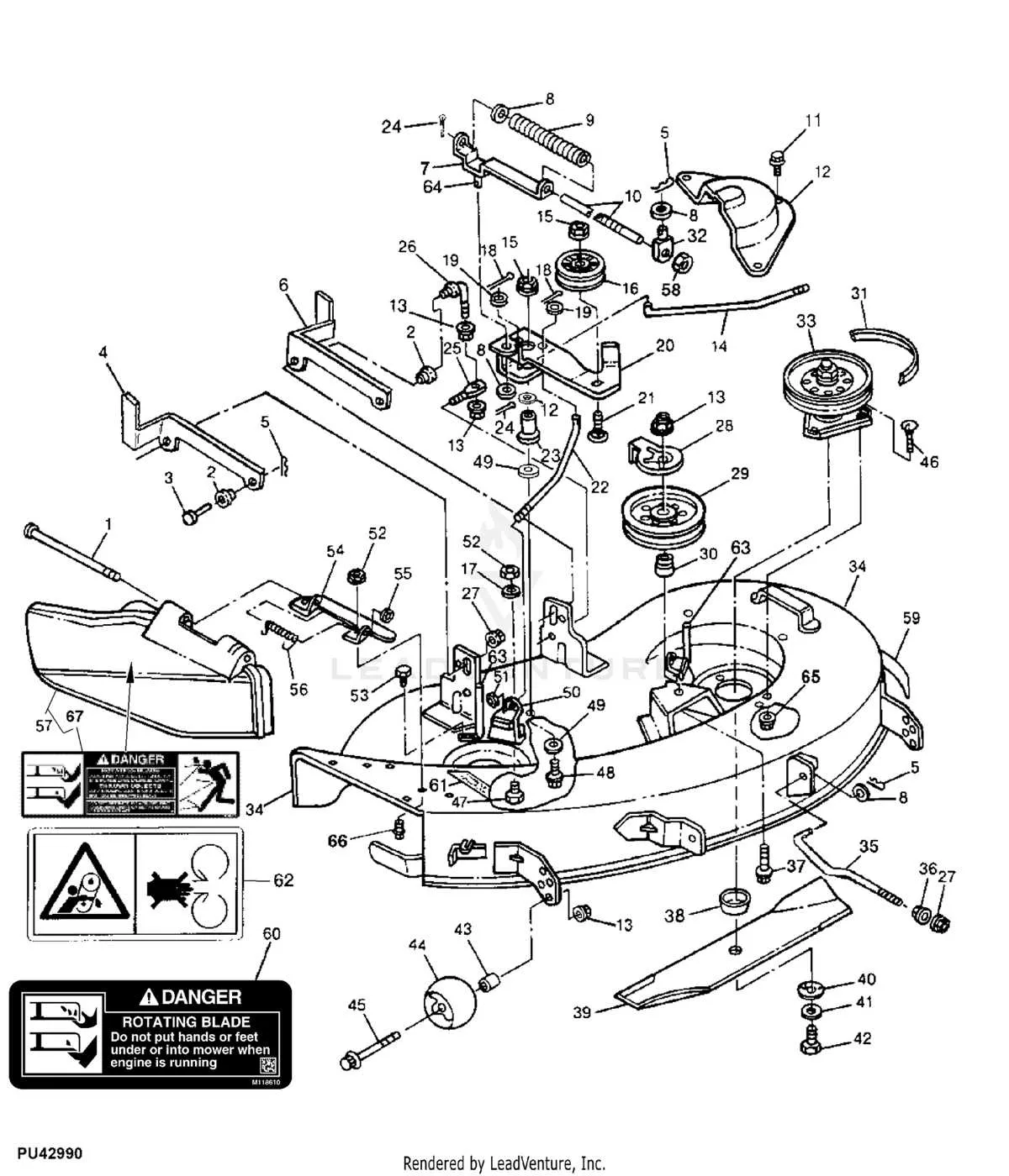 john deere sabre 38 inch deck belt diagram