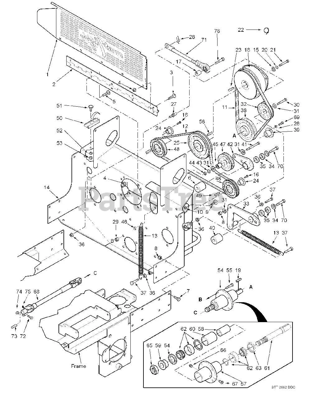 scag turf tiger 72 inch deck belt diagram