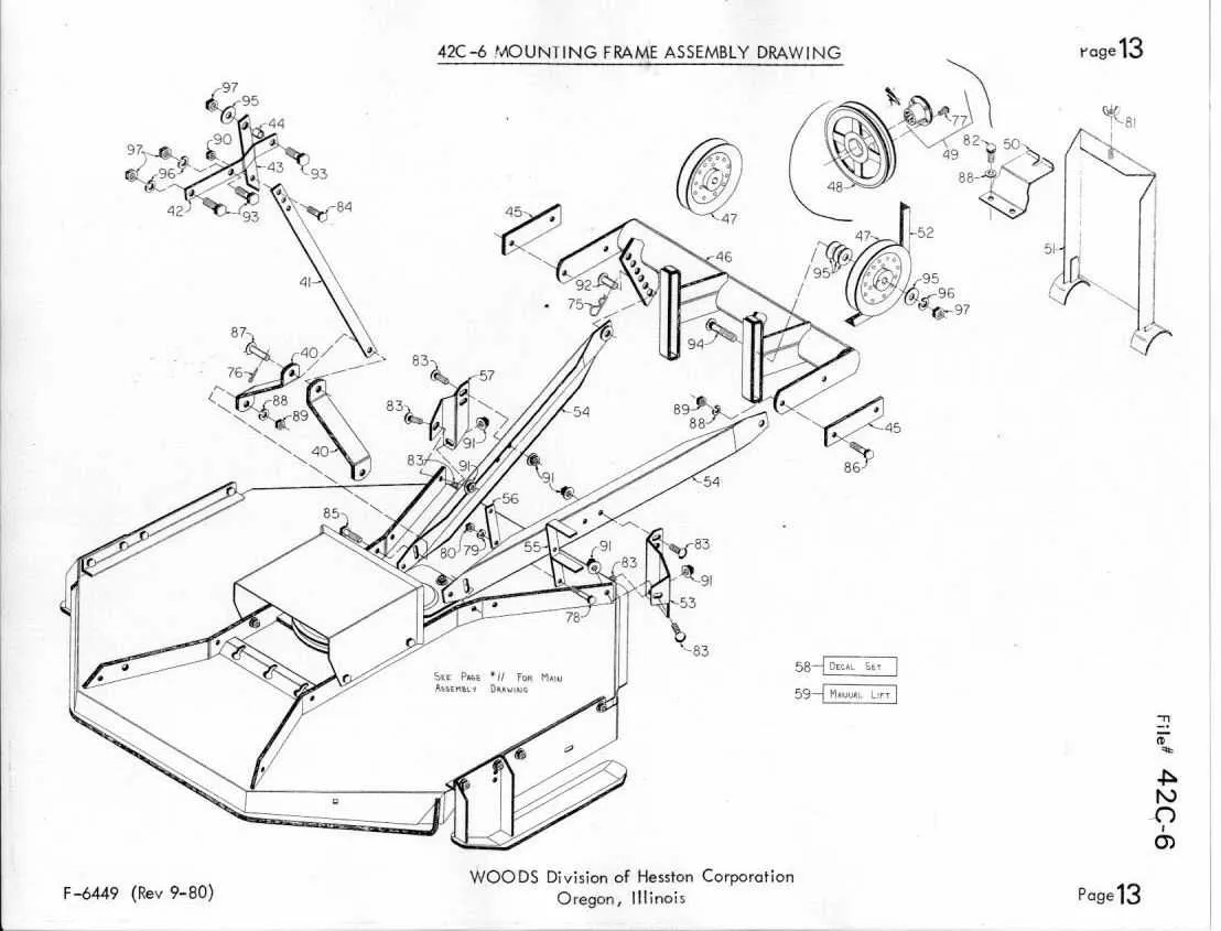 woods finish mower belt diagram