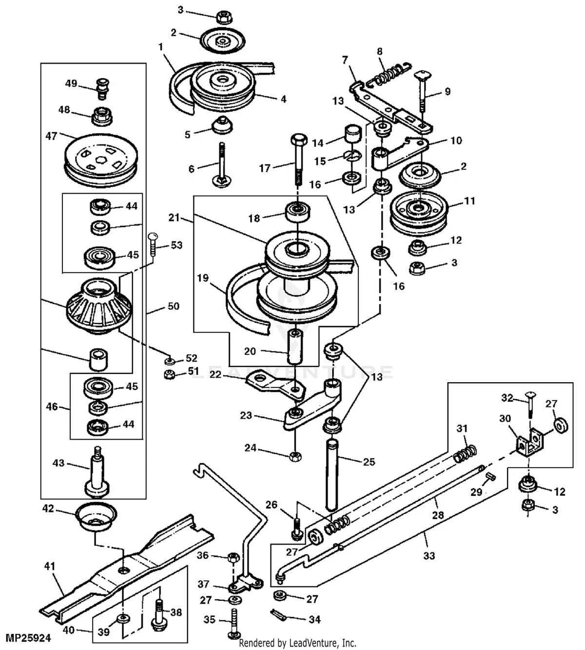 john deere sabre 42 inch deck belt diagram