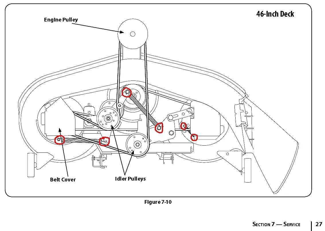 craftsman gt3000 48 mower deck belt diagram
