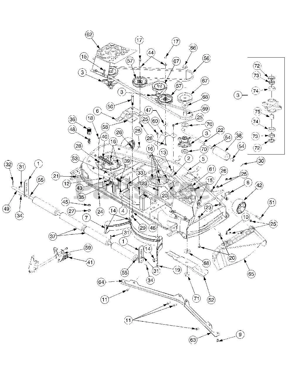 cub cadet 54 inch drive belt diagram
