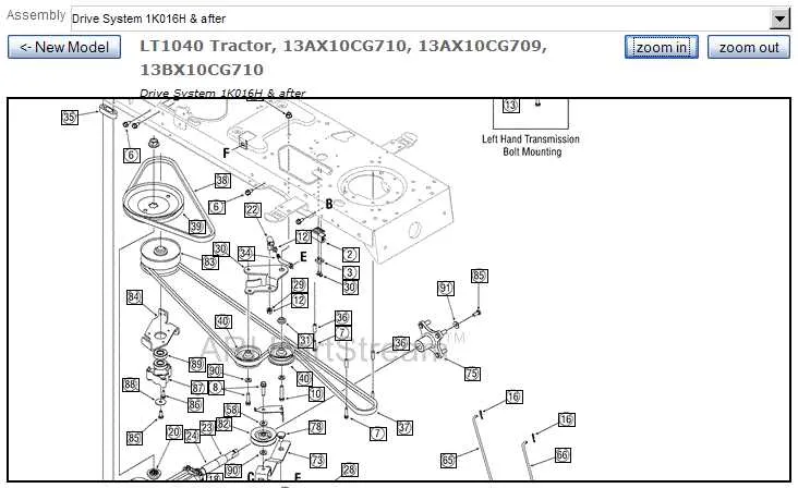 cub cadet lt1040 drive belt diagram
