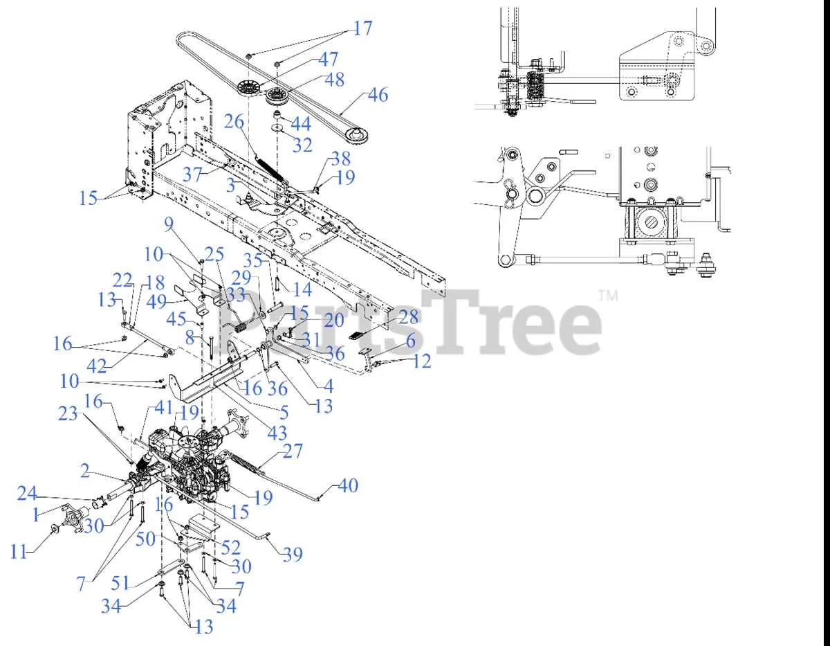 cub cadet zt2 54 drive belt diagram
