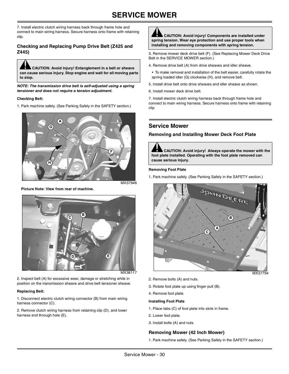 john deere z425 54 deck belt diagram