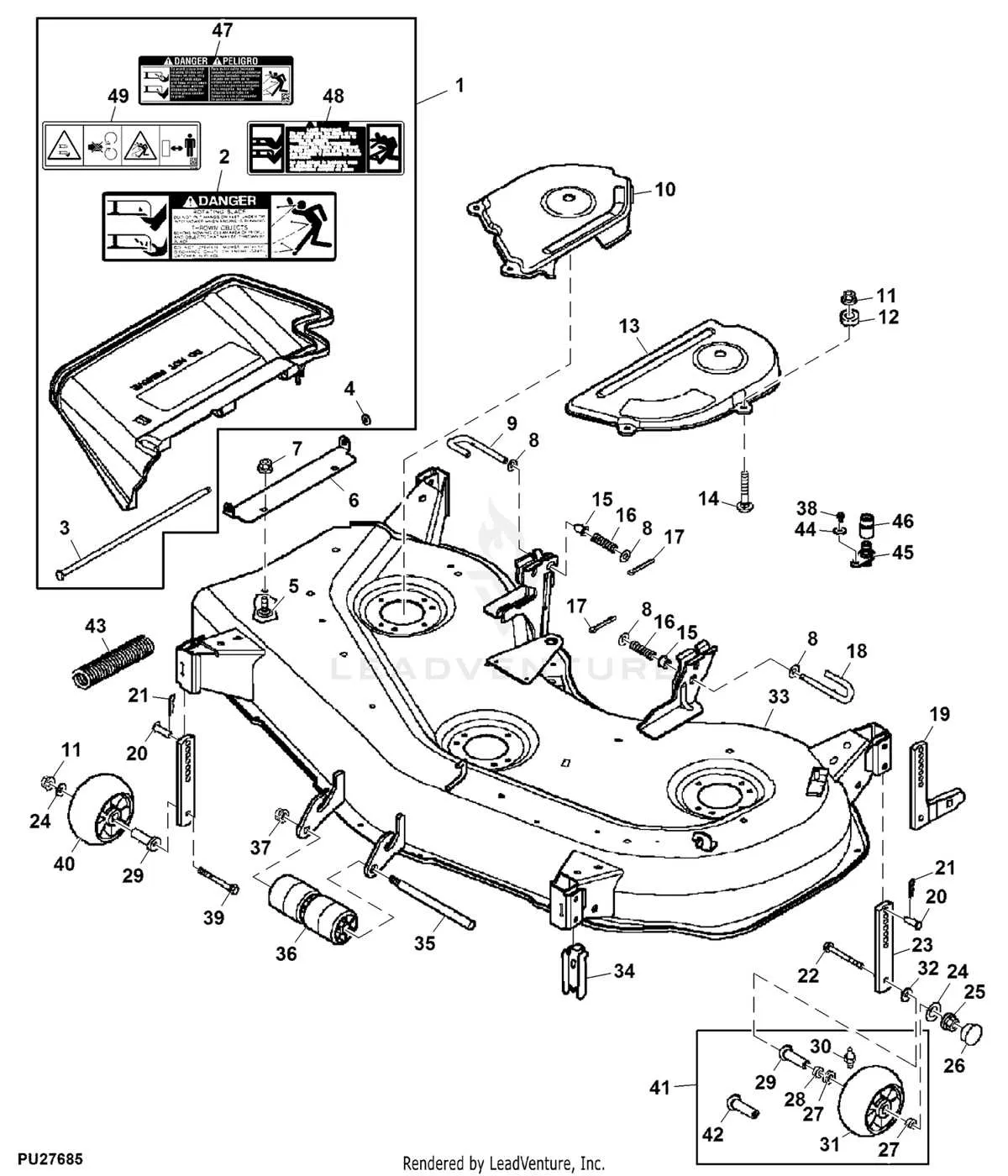 john deere lx280 deck belt diagram