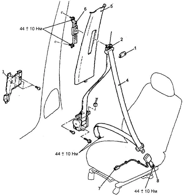 seat belt pretensioner diagram