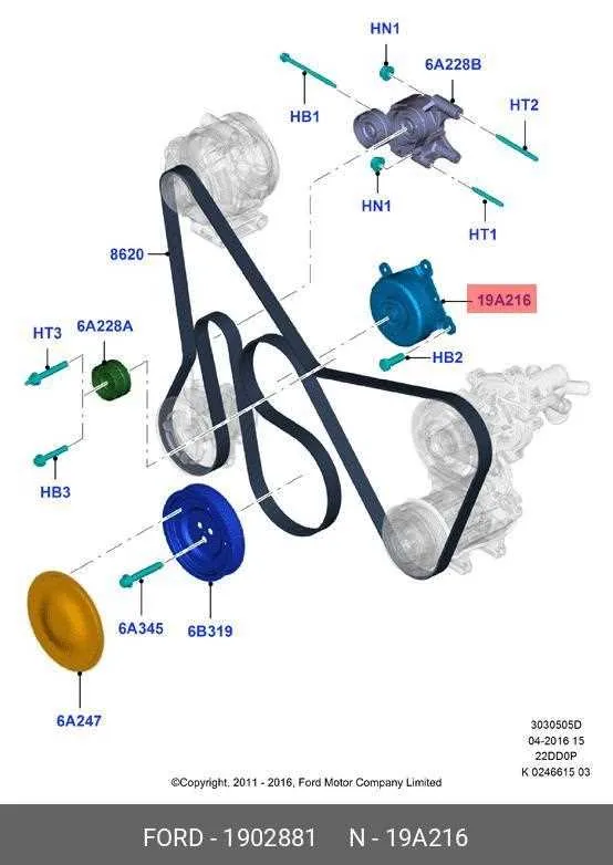 Ford Ranger 2.2 Fan Belt Diagram and Routing Guide