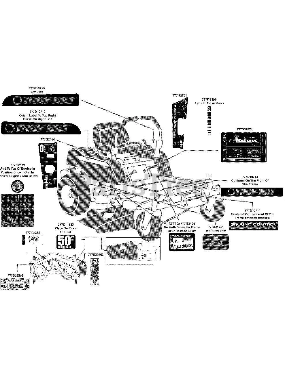 troy bilt mustang 50 belt diagram