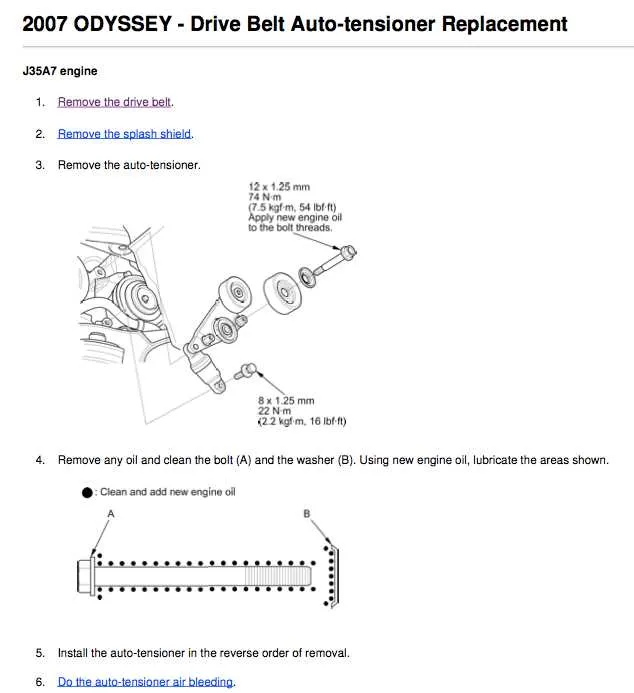 2008 Honda Odyssey Belt Diagram and Maintenance Guide
