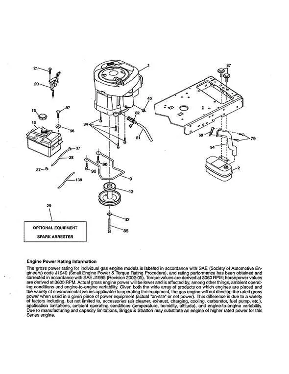 husqvarna yta18542 drive belt diagram
