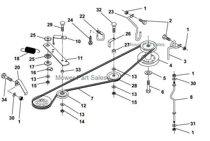 husqvarna yta18542 drive belt diagram