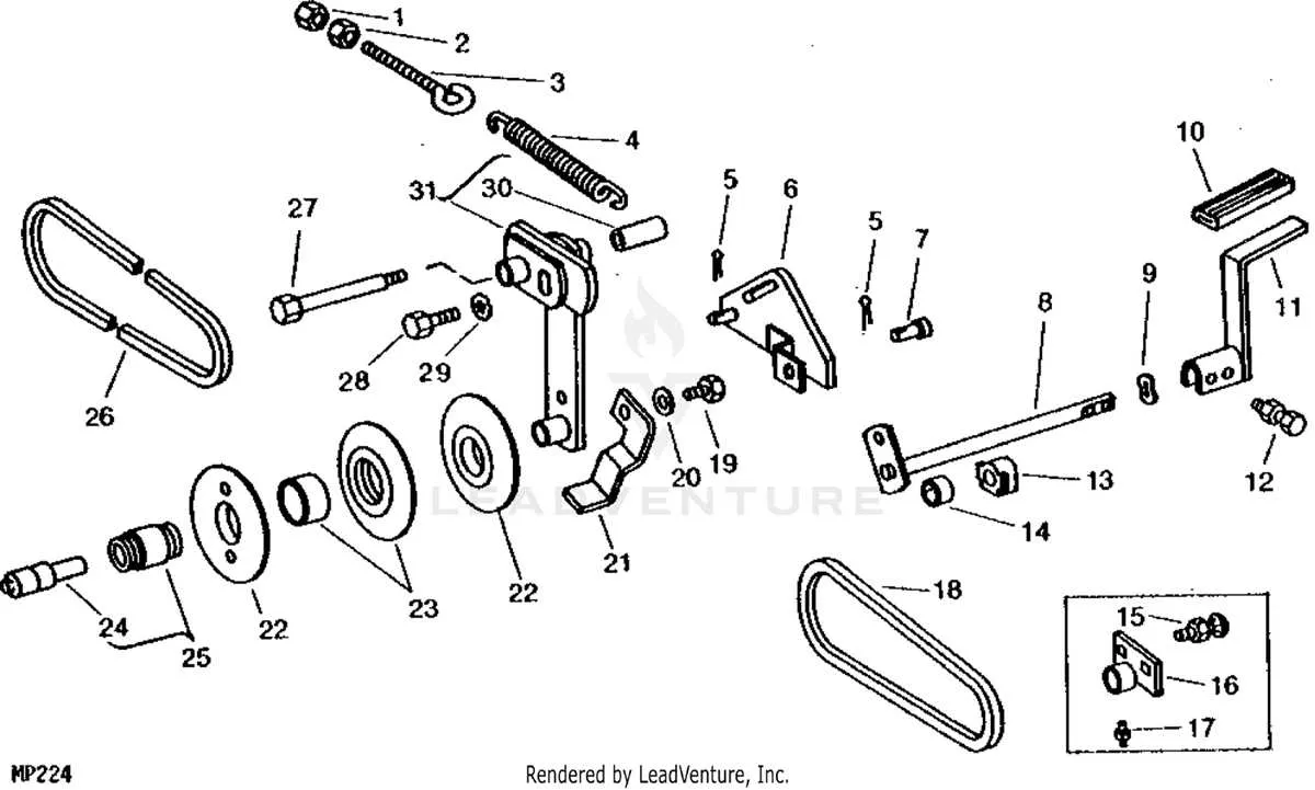 john deere 214 belt diagram