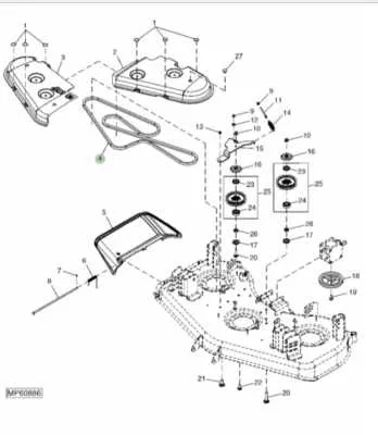 john deere 345 54 deck belt diagram