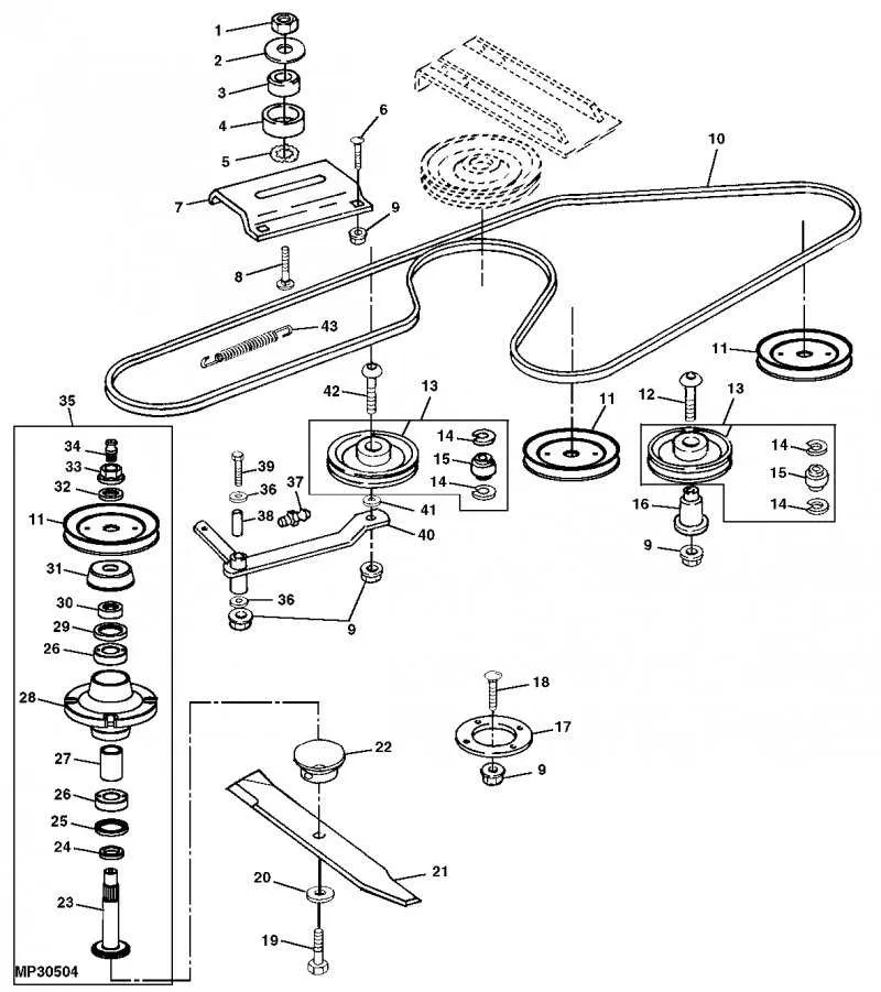 john deere 54 inch deck belt diagram