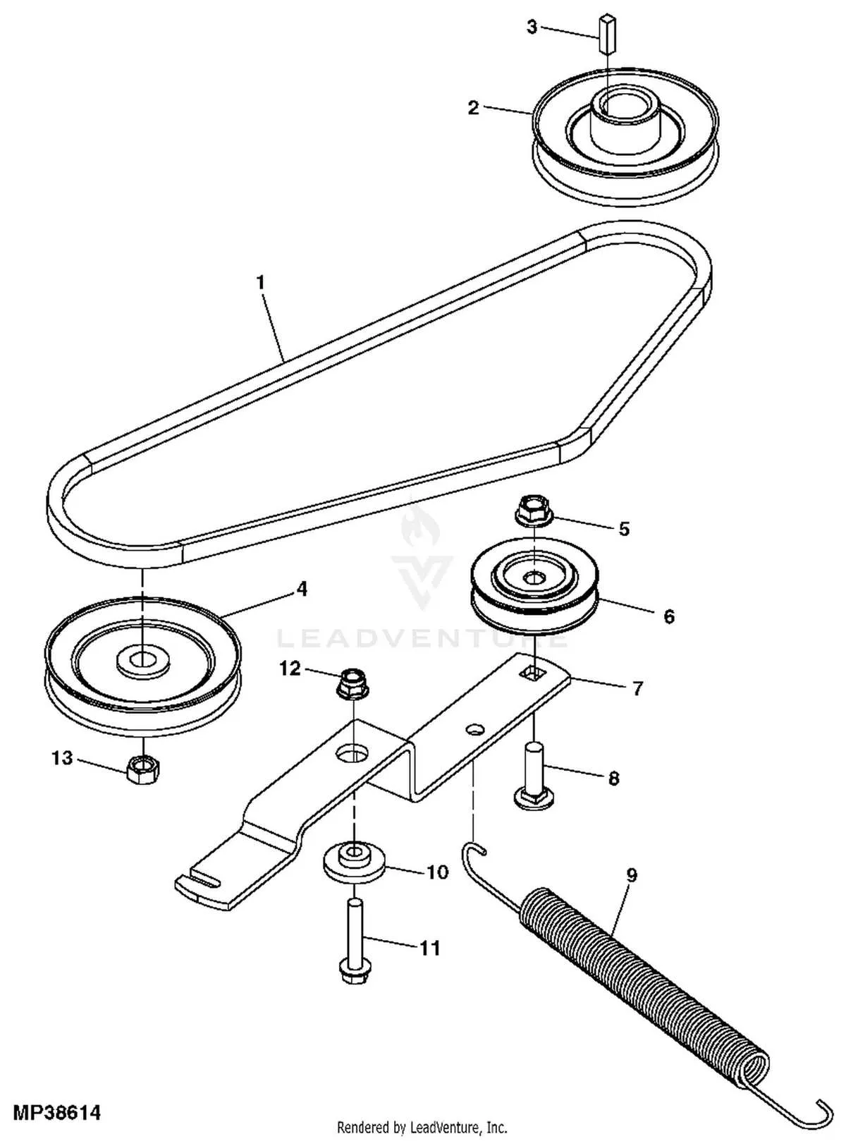 john deere z425 deck belt diagram