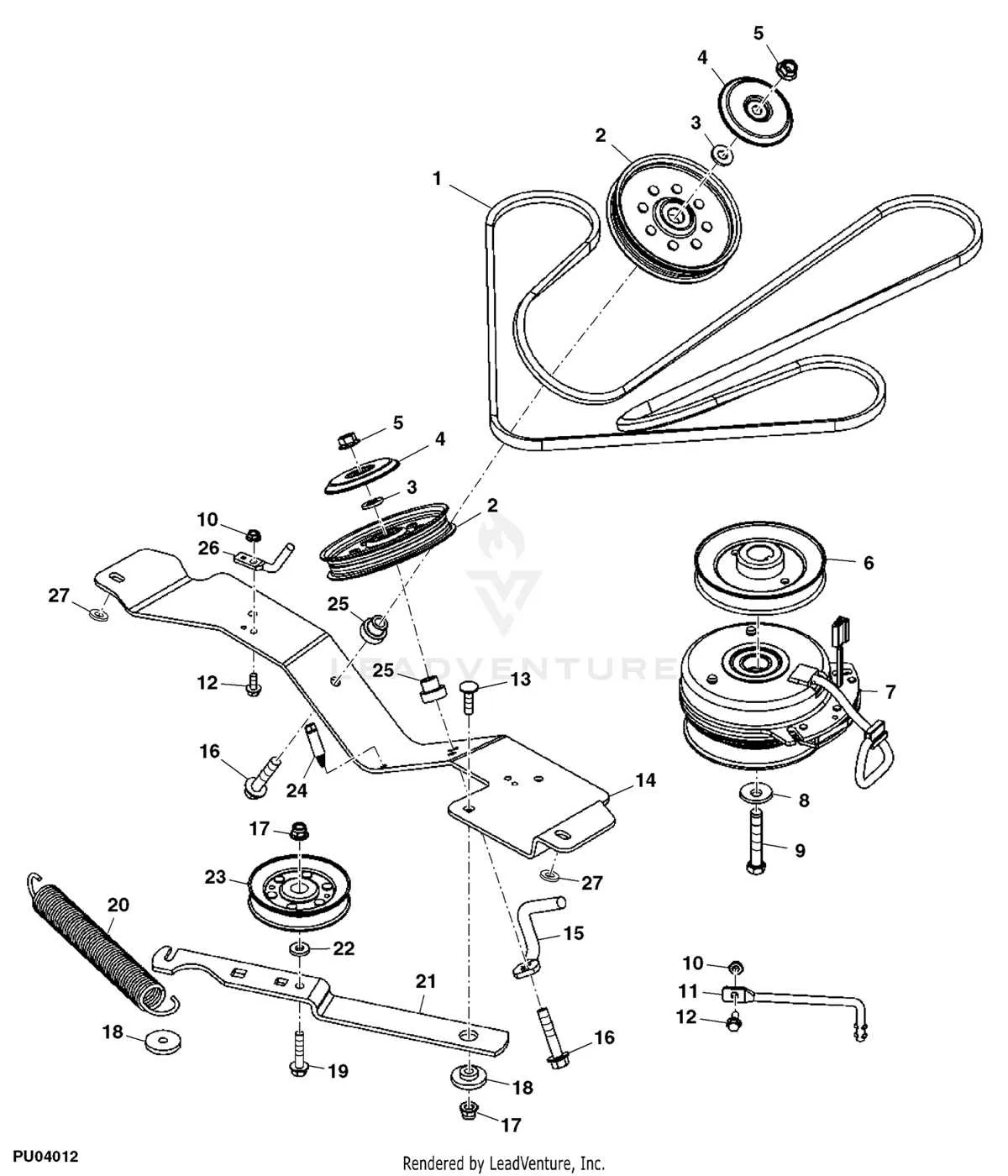 john deere z445 belt diagram