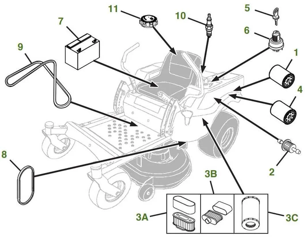 john deere z445 deck belt diagram