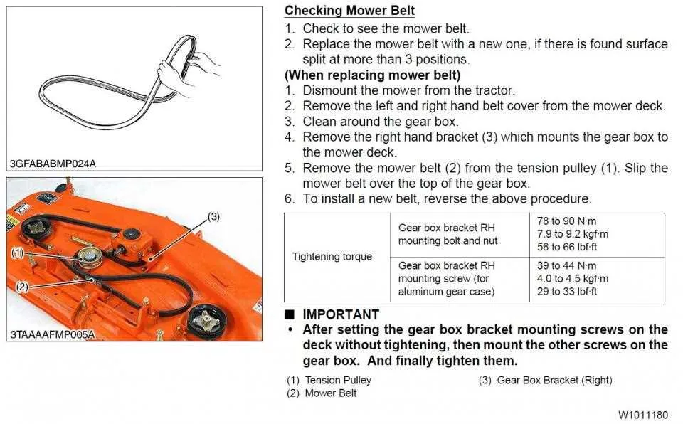 kubota drive belt diagram