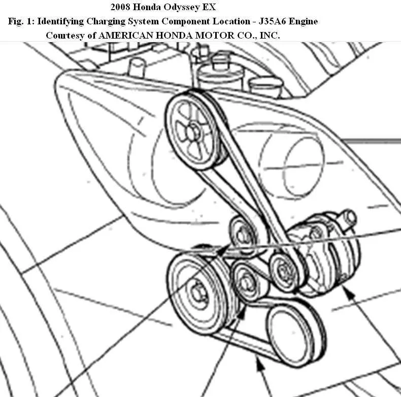 05 honda odyssey belt diagram