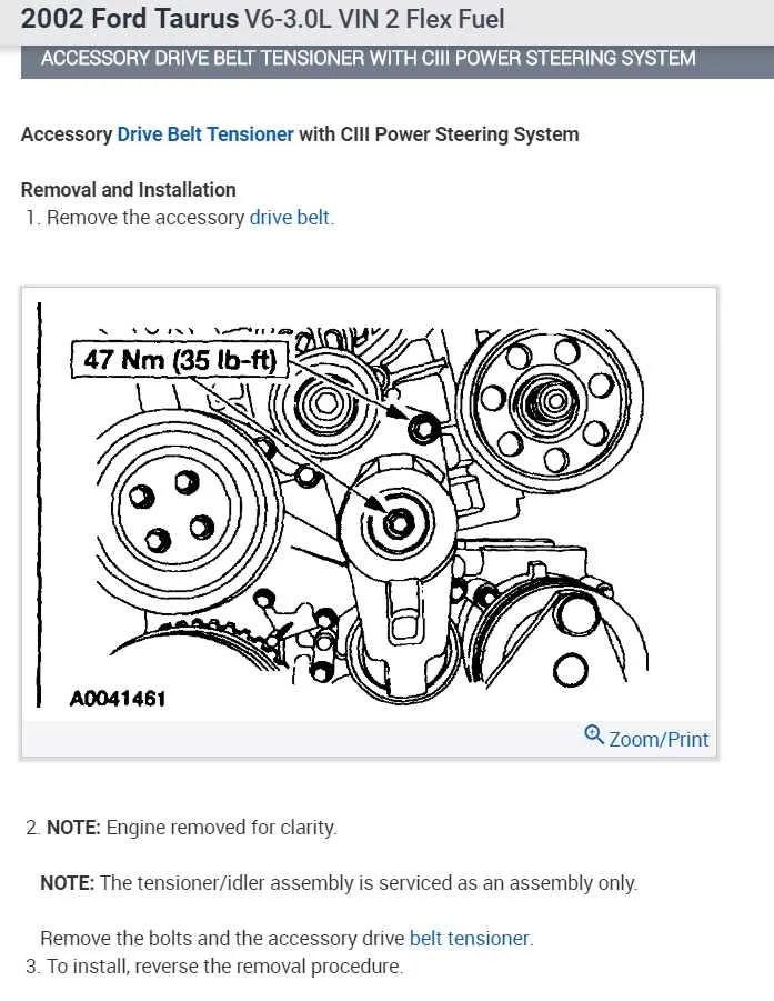 2002 ford taurus belt diagram