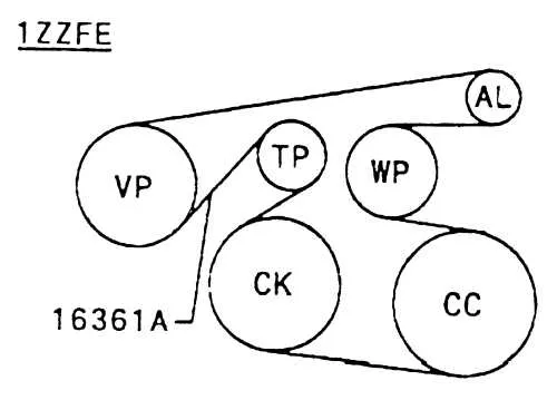 2005 toyota corolla drive belt diagram