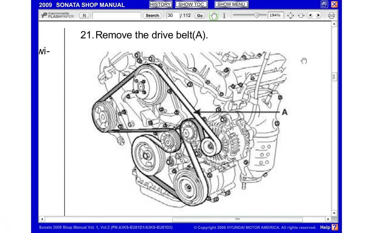 2016 hyundai santa fe belt diagram