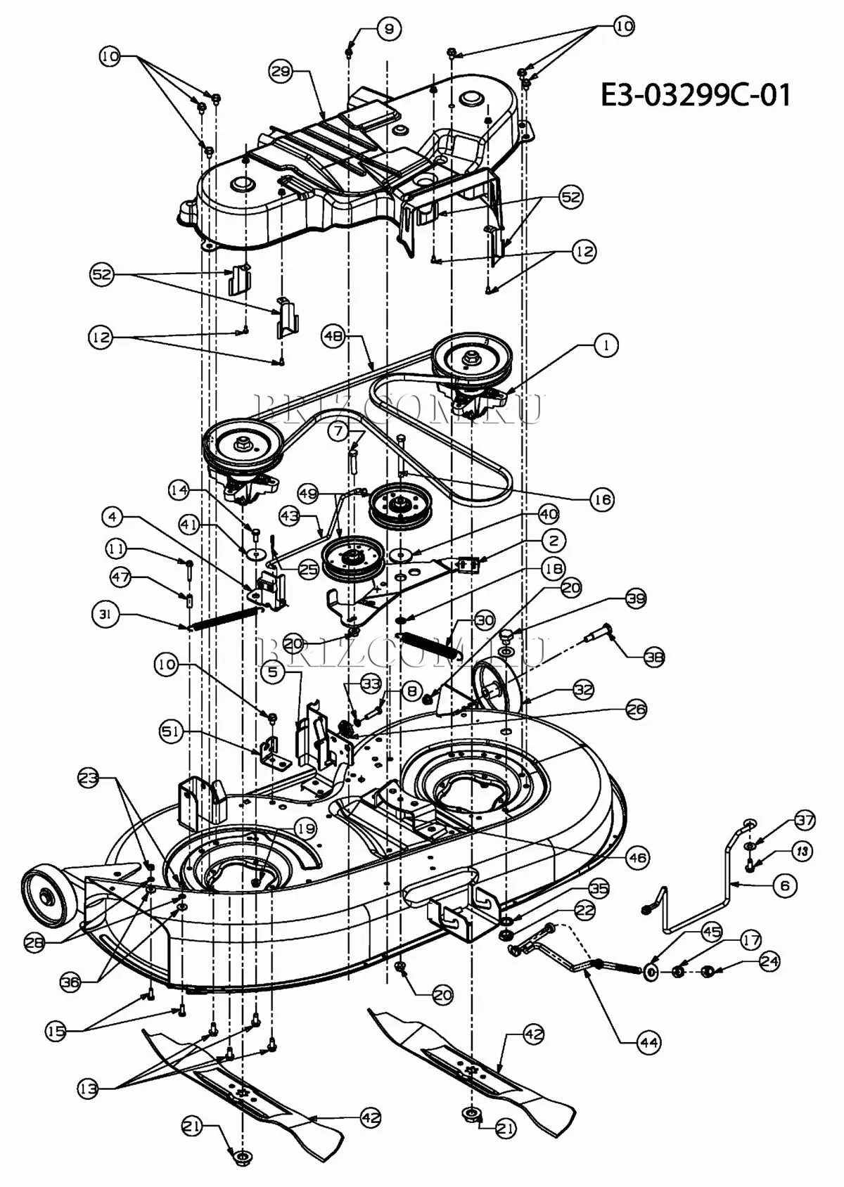 simplicity 42 inch mower deck belt diagram