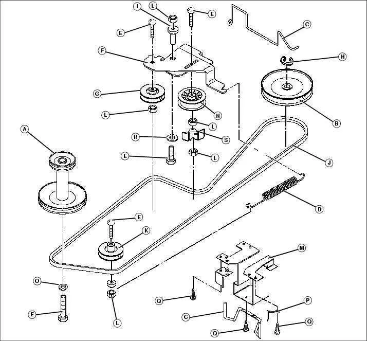 john deere lt155 deck belt diagram