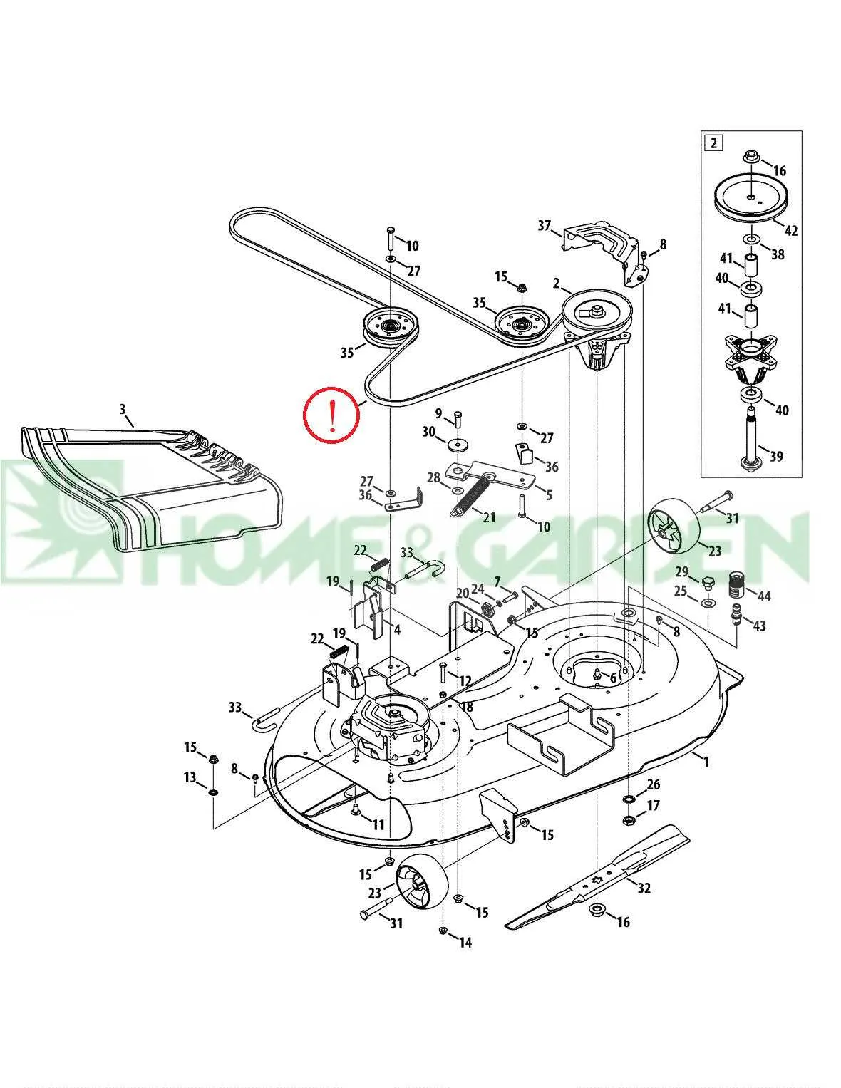 troy bilt mustang 42 drive belt diagram