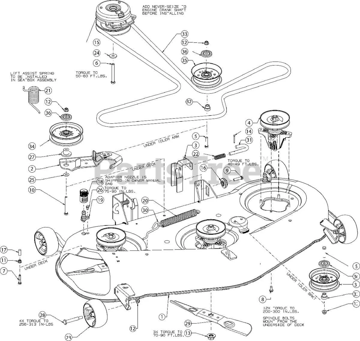 troy bilt mustang 50 belt diagram