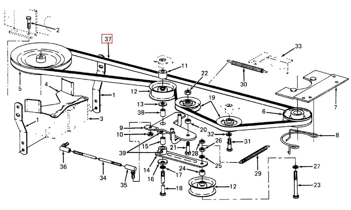 cub cadet lt42 belt diagram