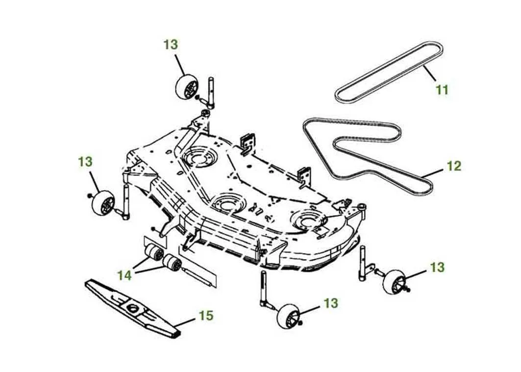 john deere 48 in deck belt diagram